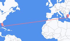 Flyrejser fra Key West, USA til Leros, Grækenland