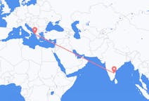 Flyreiser fra Tirupati, India til Corfu, Hellas