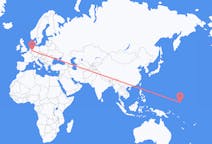 Flyreiser fra Kosrae, Mikronesiaføderasjonen til Duesseldorf, Tyskland