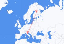 Flyrejser fra Perugia, Italien til Kajaani, Finland
