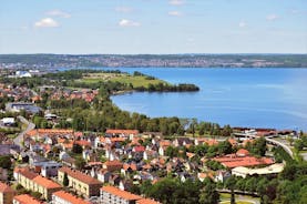 Beautiful aerial panoramic view of the Malmo city in Sweden.