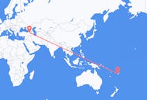 Flyreiser fra Nadi, Fiji til Kars, Tyrkia