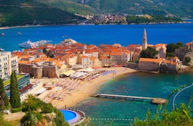 photo of a beautiful panorama view of Bečići is a town in the municipality of Budva, Montenegro.