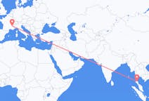 Flyg från Surat Thani Province, Thailand till Grenoble, Frankrike