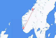 ノルウェーのスタヴァンゲルから、ノルウェーのトロンハイムまでのフライト
