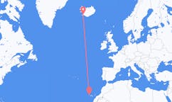 Flyg från La Palma, Spanien till Reykjavík, Island
