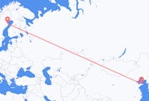 Lennot Yantaiilta, Kiina Skellefteåan, Ruotsi