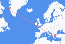 그린란드 마니초크에서 출발해 그리스 미코노스로(으)로 가는 항공편