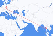 Lennot Myeikistä, Myanmarista, Myanmar (Burma) Linziin, Itävalta