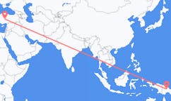 出发地 巴布亚新几内亚芒特哈根目的地 土耳其内夫谢希尔的航班