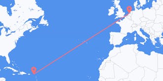セント・マーチン島からオランダへのフライト