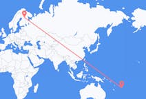 Flyrejser fra Kadavu Island, Fiji til Kuusamo, Finland