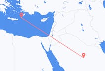 Lennot Al-Qassimin alueelta, Saudi-Arabia Karpathokselle, Kreikka