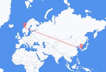 Lennot Ulsanista, Etelä-Korea Trondheimiin, Norja