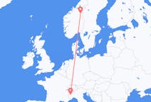 Vols de Turin, Italie vers Roros, Norvège