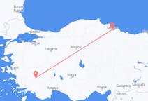 トルコのデニズリから、トルコのサムスンまでのフライト