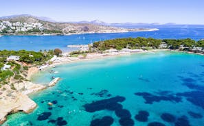 Photo of aerial view of Katerini with beach, Greece.