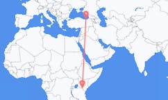 Flug frá Amboseli þjóðgarðinum, Kenía til Trabzon, Tyrklandi