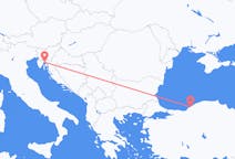 トルコのゾングルダクから、クロアチアのリエカまでのフライト