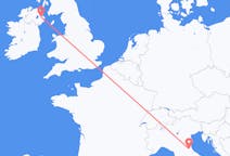 Flug frá Forla, Ítalíu til Belfast, Norður-Írlandi