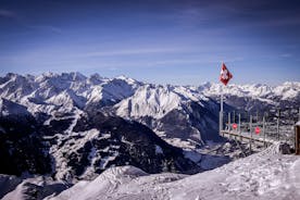 photo of beautiful view on the valley in Swiss Alps, Verbier, Switzerland.