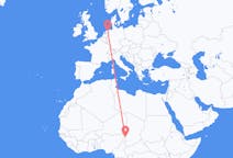 Flyg från N Djamena, Tchad till Groningen, Nederländerna