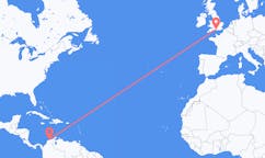 Flyreiser fra Santa Marta, Colombia til Southampton, England