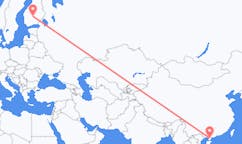 Flug frá Zhanjiang, Kína til Jyvaskyla, Finnlandi