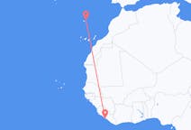 Flyrejser fra Monrovia til Porto Santo