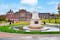 Photo of Kensington palace and Queen Victoria monument in London, UK.