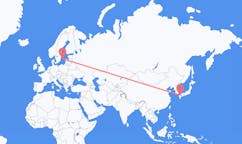 Lennot Kitakyushusta, Japani Visbyyn, Ruotsi