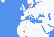 Flyreiser fra Ouagadougou, til Aarhus