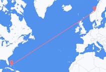 Flyreiser fra Nassau, til Trondheim
