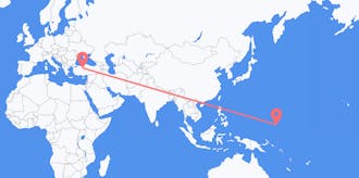 Vluchten van Micronesia naar Turkije