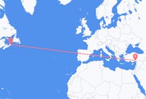 Flyreiser fra Sydney i Nova Scotia, Canada til Adana, Tyrkia