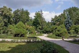 Photo of Lednice Chateau with beautiful gardens and parks on a sunny summer day, Czech Republic.