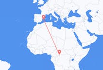 Flyreiser fra Bangui, til Ibiza