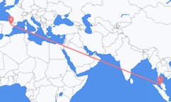 Flyrejser fra Penang, Malaysia til Zaragoza, Spanien