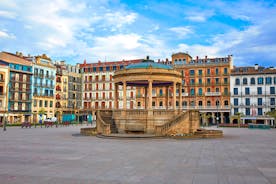 Photo of the aerial view of Plaza de Toros in Pamplona, the capital of Navarre province in northern Spain.