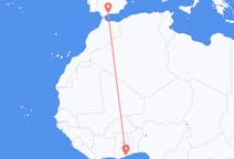 Vols d’Accra pour Málaga