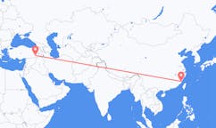 Lennot Fuzhousta, Kiina Batmaniin, Turkki