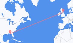 Flyreiser fra Panama by, USA til Durham, England