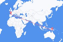 파푸아 뉴기니 다루에서 출발해 스페인 산탄데르로(으)로 가는 항공편