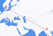 Lennot Lashiosta, Myanmar (Burma) Göteborgiin, Ruotsi