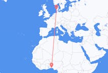 Flyreiser fra Lagos, Nigeria til Esbjerg, Danmark