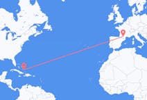 Flug frá Crooked Island, Bahamaeyjum til Toulouse, Frakklandi