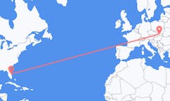 Flyreiser fra Melbourne, USA til Poprad, Slovakia