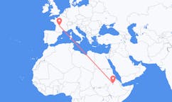 Flyrejser fra Gonder, Etiopien til Limoges, Frankrig