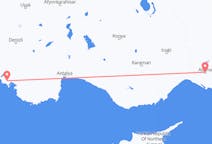 Lennot Adanalta, Turkki Dalamanille, Turkki