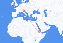 Flyreiser fra Dessie, Etiopia til Perugia, Italia